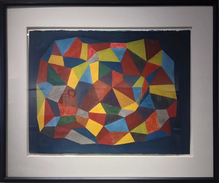 Sol Lewitt COMPLEX STRUCTURE IN A CONTAINED SPACE, 1988 Gouache on paper 22 1/2 x 29 5/8 ins 57.15 x 75.56 cm Available at VFA
