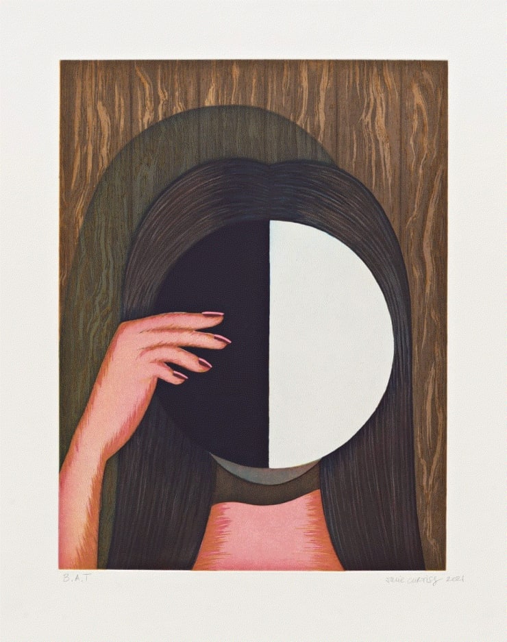 Julie Curtiss ECLIPSE, 2021 Aquatint and soft ground etching, Pochoir 21.5 x 17 in Edition of 35 PP 3/3 Available at VFA
