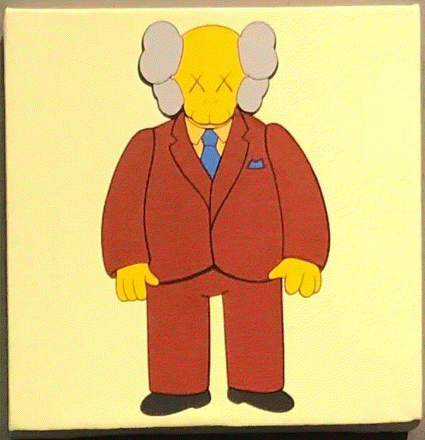 KAWS KIMPSON SERIES, 2005 Acrylic on Canvas 8 x 8 x 2 ins 20.32 x 20.32 x 5.08 cm Available at VFA