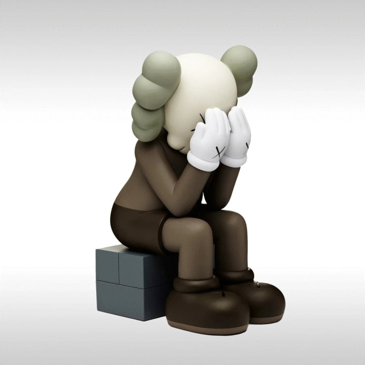 KAWS PASSING THROUGH-BROWN, 2018 Vinyl 8 1/8 ins 20.95 cm Available at VFA