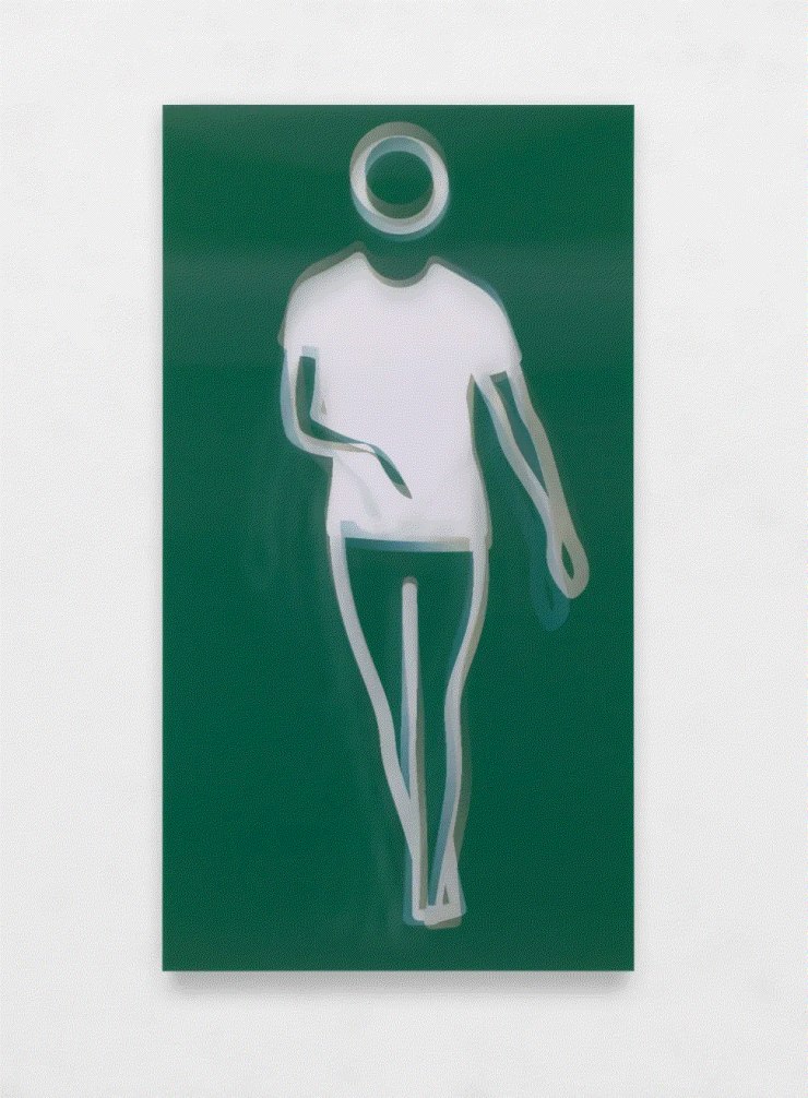 Julian Opie DANCE, FIGURE 2, 2023 Lenticular acrylic panel mounted onto white acrylic 66 7/8 x 36 3/8 x 1 5/8 in 169.9 x 92.4 x 4.1 cm Available at VFA