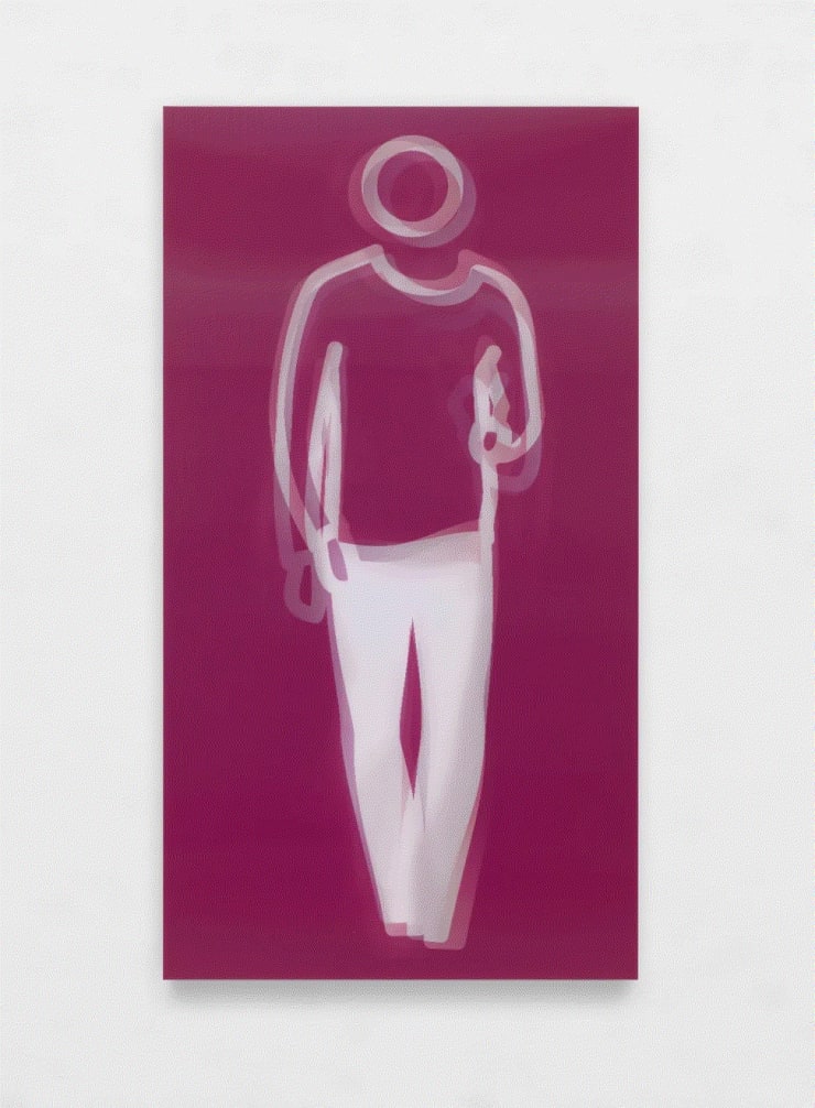 Julian Opie DANCE, FIGURE 4, 2023 Lenticular acrylic panel mounted onto white acrylic 66 7/8 x 36 3/8 x 1 5/8 in 169.9 x 92.4 x 4.1 cm Available at VFA