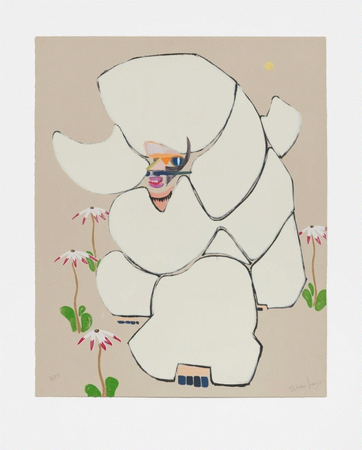 Susumu Kamijo COMES A TIME, 2022 35 color silkscreen and 3 color woodblock on Somerset Velvet Newsprint Grey 37 1/2 x 30 in 95.3 x 76.2 cm Edition of 60 Available at VFA