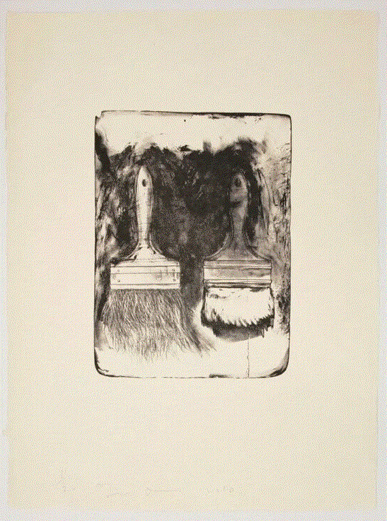 Jim Dine BRUSH DRAWN ON STONES #5, 2010 Lithograph On Inomachi Nacre 30 x 22 ins 76.2 x 55.88 cm Available at VFA