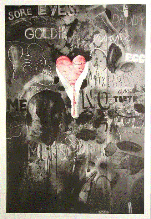 Jim Dine PICABIA II (FORGOT), 1971 Lithograph W/collage 54 1/8 x 35 6/8 ins 137.79 x 90.81 cm Available at VFA