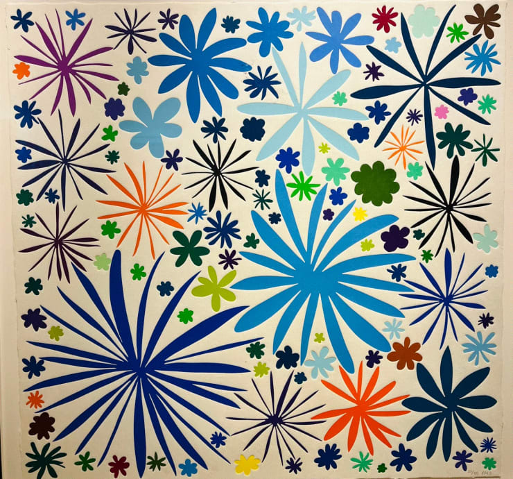 Polly Apfelbaum PERSEPHONE - BLUE, 2013 Woodblock Hiromi Handmade DHM-11 Triple Thick 32 x 32 1/2 in 81.3 x 82.5 cm 25/35 Available at VFA