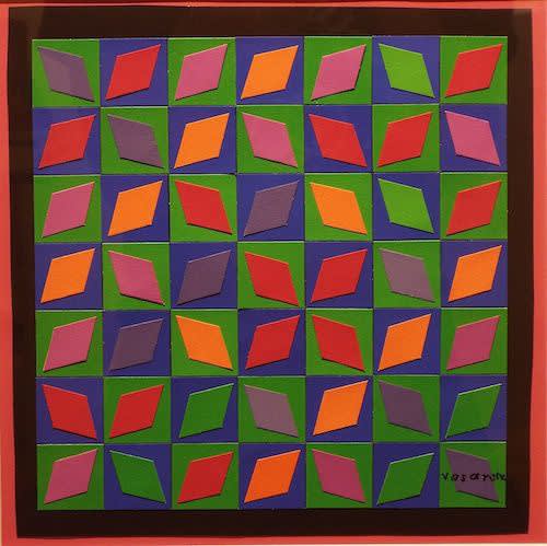 Victor Vasarely Collage Vert, 1990 Collage on paper 9.75 X 9.75 in., Unique