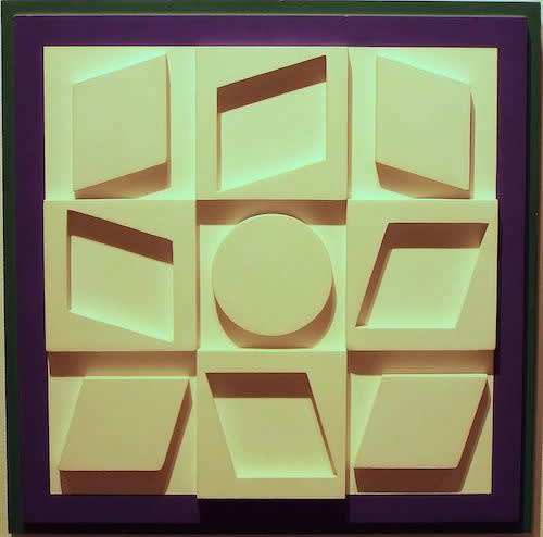 Victor Vasarely Dyok Positif, 1967 Acrylic on wood, relief multiple 14.25 X 14.25 in. Edition of 50