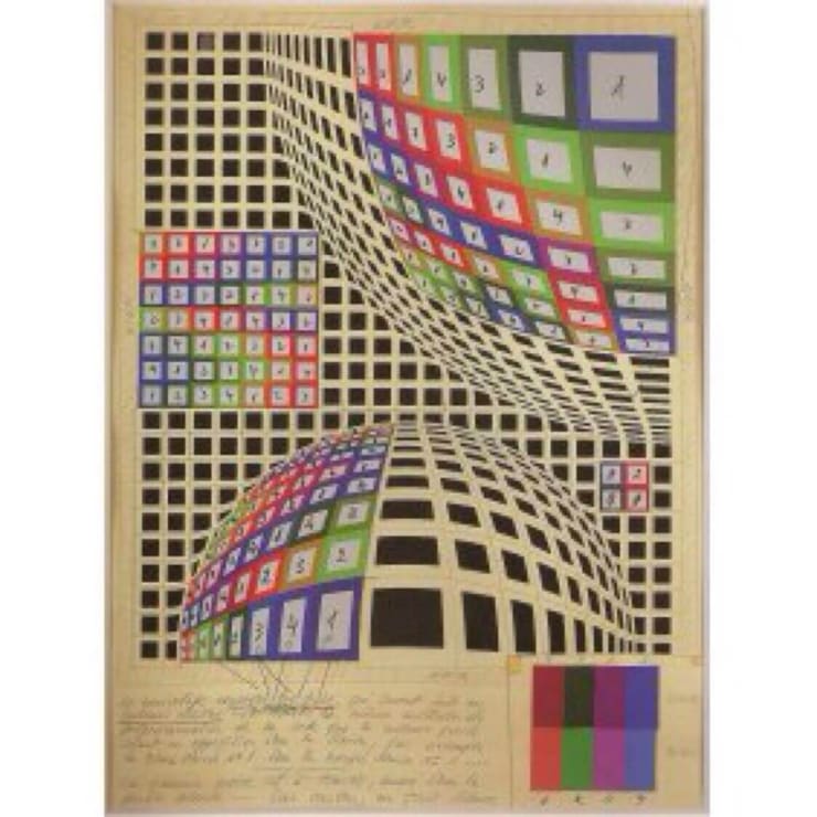 Victor Vasarely Untitled, c1978 Preliminary programmation for painting