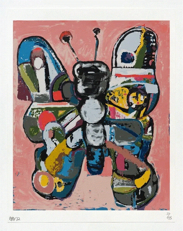 Eddie Martinez GPBF, 2022 21 Colour Screenprint on Arches BFK White 300gsm. 29.9 x 23.6 in Edition of 125 Available at VFA