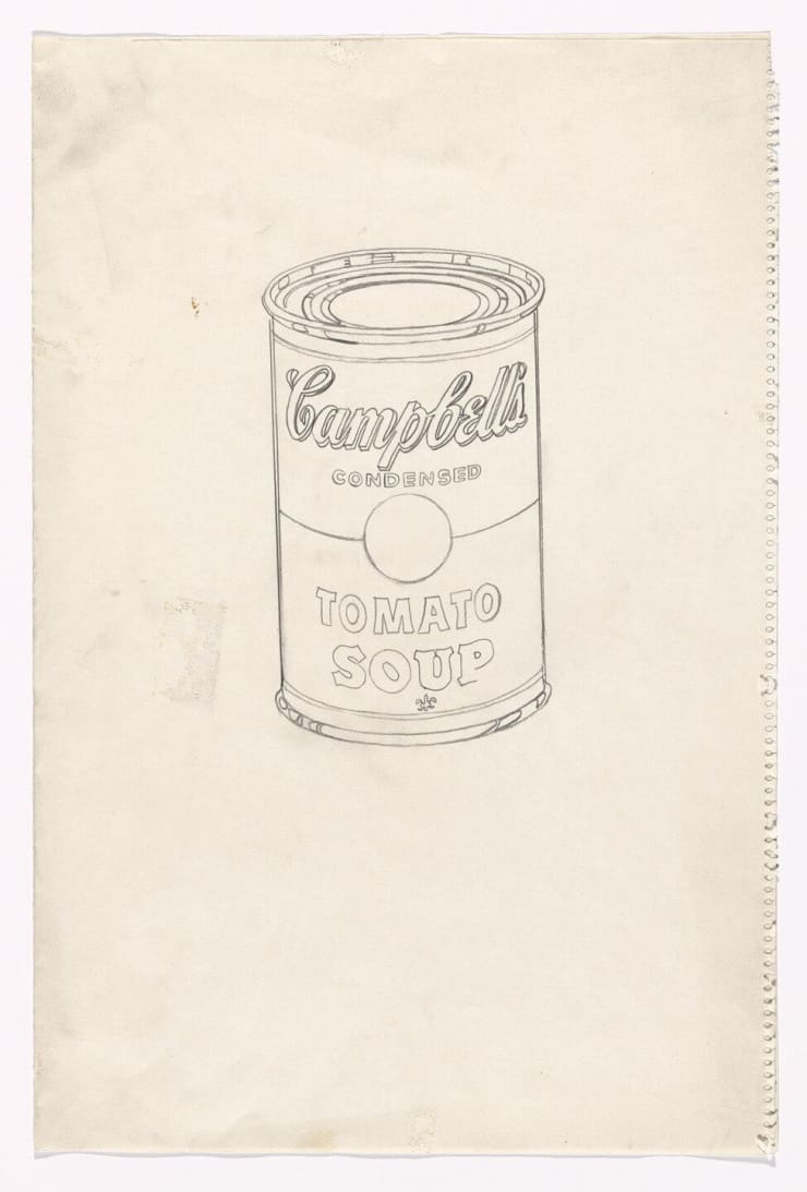 Andy Warhol Campbell’s Soup Can Drawing, c. 1962