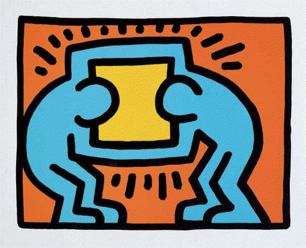 Keith Haring KEITH HARING Untitled, 1989 Estate signed and dated on Verso Screenprints in color on wove paper 13.5 x 16.5 Available at VFA