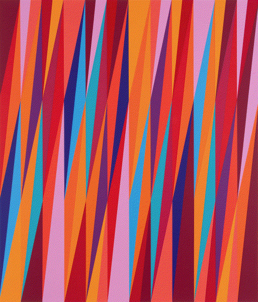 Odili Donald Odita FIREWALL (NIGHT), 2023 Screenprint in 15 colours on Somerset 410gsm Rag paper 46 7/8 x 39 5/8 in 119.1 x 100.6 cm edition of 35 Available at VFA