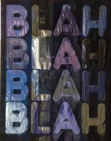 Mel Bochner BLAH, BLAH, BLAH, 2009 Oil on velvet 24 x 19 ins 60.96 x 48.26 cm Available at VFA