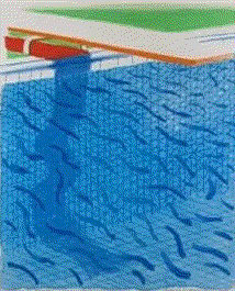 David Hockney PAPER POOL, 1980 ithograph in colors, on Arches Cover paper 10 1/2 x 9 in 26.7 x 22.9 cm Special Proof Available at VFA