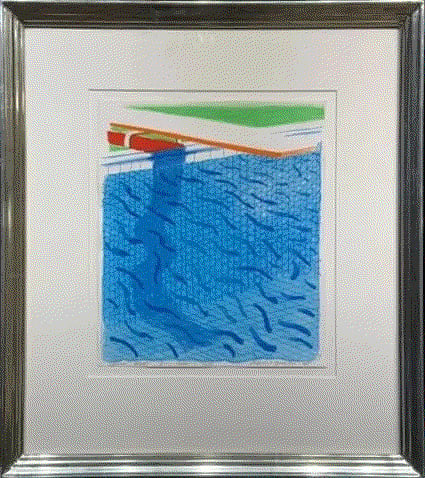 David Hockney PAPER POOL, 1980 ithograph in colors, on Arches Cover paper 10 1/2 x 9 in 26.7 x 22.9 cm Special Proof Available at VFA
