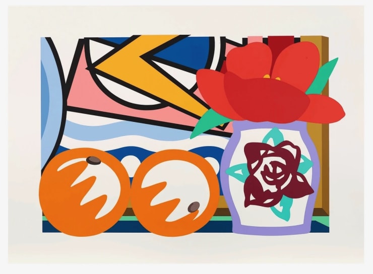 Tom Wesselmann STILL LIFE WITH LICHTENSTEIN AND TWO ORANGES, 1993 Screenprint on 100% rag 4-ply Museum board 42.5 x 59 Edition of 90 Available at VFA