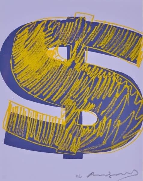 Andy Warhol DOLLAR SIGN (F&S II.276), 1982 Screenprint on Lenox Museum Board 19-5/8 x 15-5/8 inches Edition of 60 Available at VFA