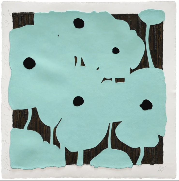 Donald Sultan Blue flowers, 2003 Hand signed and dated Mixografía® print on handmade paper 42 x 42 in Edition of 75 Available at VFA
