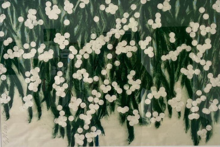 Donald Sultan MIMOSAS, 2007 Conte, blue and red acrylic on cold pressed paper 22 x 30 in 55.9 x 76.2 cm Available at VFA