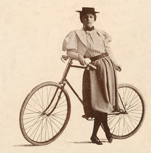 Around the turn of the twentieth century, bicycles allowed women more freedom and shorter skirts