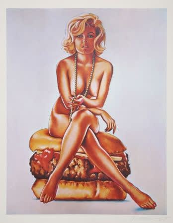 Mel Ramos Verna Burger 1965 Lithograph 21h X 17w in. Edition of 500