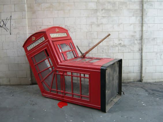 London Phone Booth by Bansky, 2006