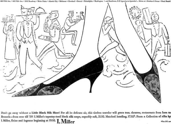 The New York Times, Andy Warhol for I. Miller, August, 24 1958