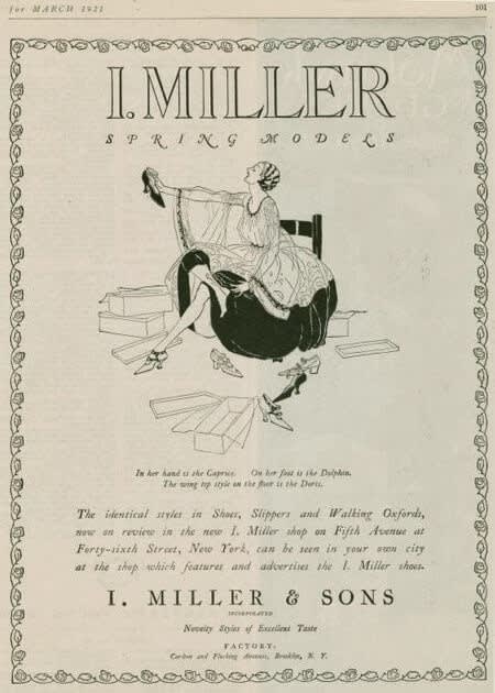 Ad for I. Miller Shoes, 1921