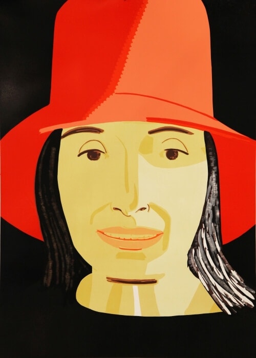 Alex Katz Red Hat Ada, 2015 11 color Woodcut on 640gsm paper 60 x 43 in, 40 AK042
