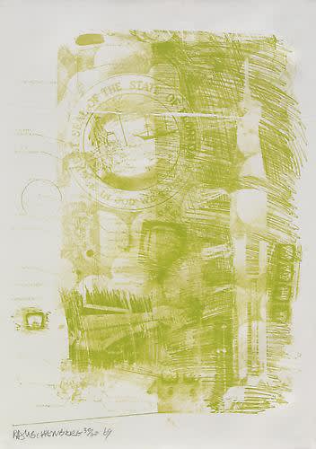 Robert Rauschenberg Marsh from the (Stoned Moon series), 1969 Lithograph, 35-1/2 X 25 in., Edition of 60