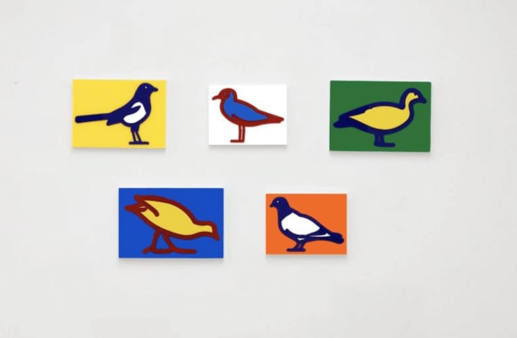 Julian Opie Small Birds, 2020 A series of 5 Wall mounted Acrylic relief 12/20 For sale at VFA
