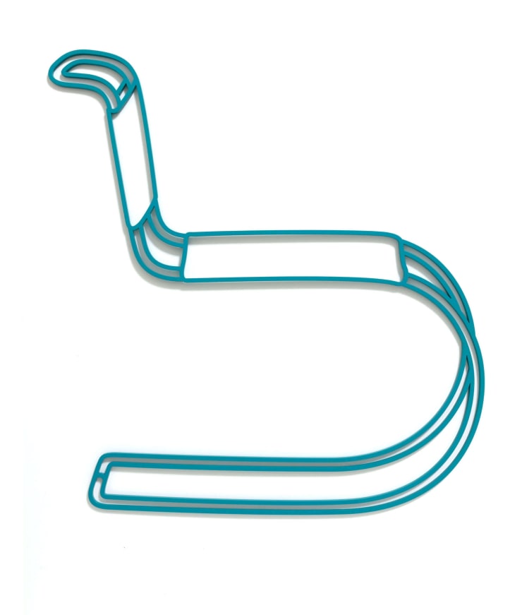 Michael Craig-Martin Mies Van Der Rohe Chair, 2019 Polished Steel Relief with Spray Paint 21.65h x 0.02w x 17.13d in 55h x 0.05w x 43.50d cm 15 For sale at VFA