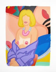 Tom Wesselmann Claire Seated with Robe Half-Off, 1993 Screenprint, 61 X 48 in., Edition of 90