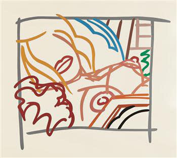 Tom Wesselmann Bedroom Blonde Doodle With Photo, 1988 Screenprint, 46.5 X 53 in. Edition of 100