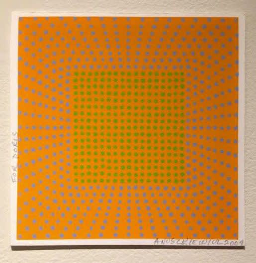 Available at VFA: Richard Anuszkiewicz Annual Edition, 2004, Screenprint on board, 6 X 6 in.