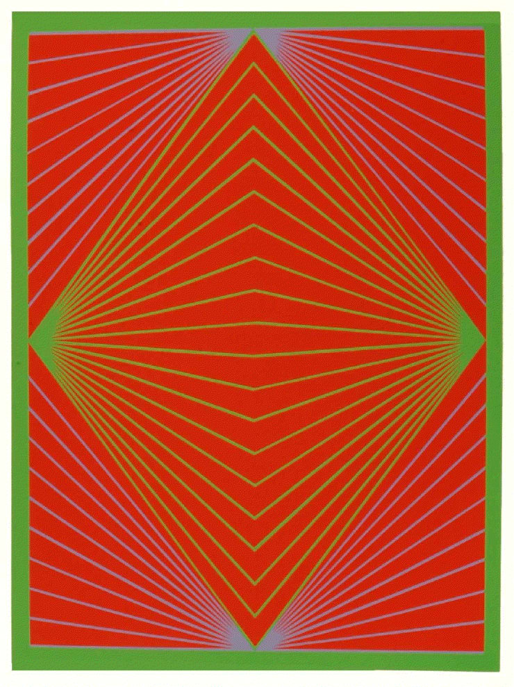 Available at VFA: Richard Anuszkiewicz, Diamond Chroma, 1965, Screenprint, 21 x 16 in.