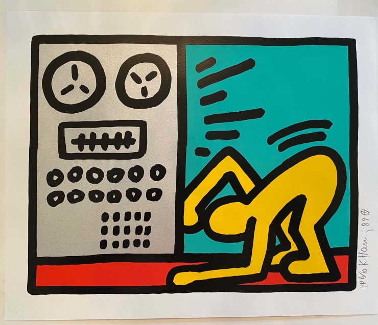 Keith Haring Pop shop III, 1989 Silkscreen 113.50h x 16.50w in PP 6/10/ Signed, numbered and dated in pencil by the artist