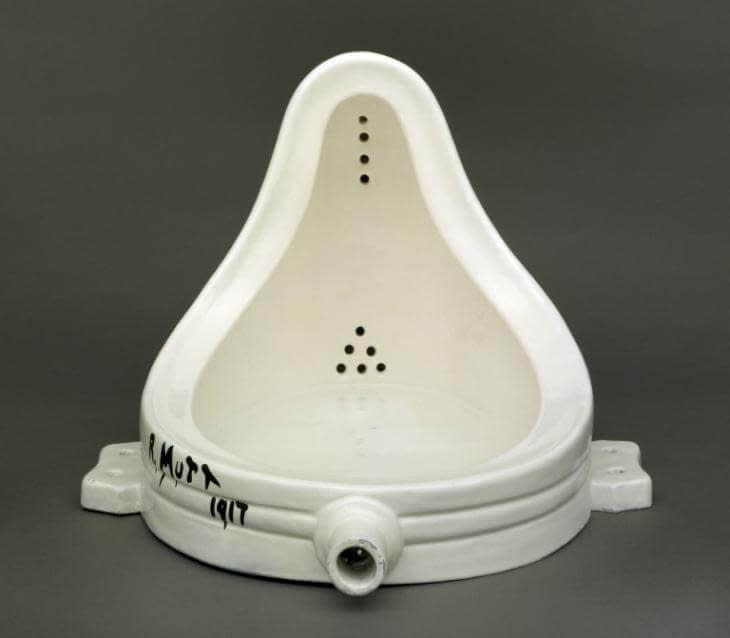 A replica of Duchamp’s Fountain is at the Tate, the original is lost. Fountain 1917, replica 1964 Marcel Duchamp 1887-1968 Purchased with assistance from the Friends of the Tate Gallery 1999