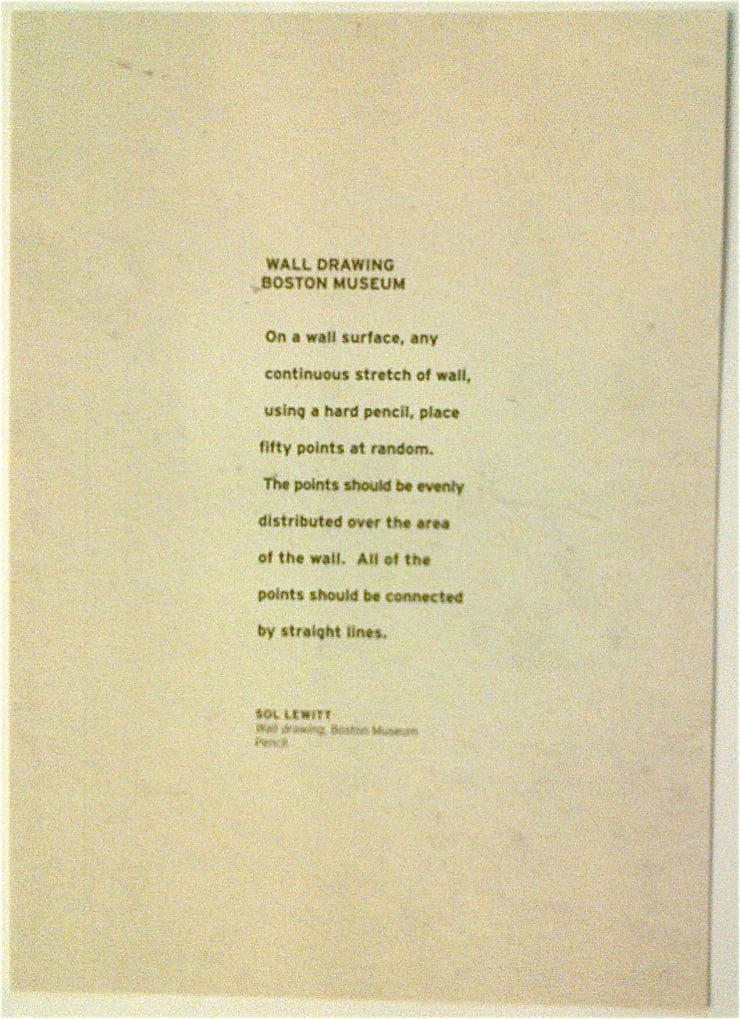 Instructions for Sol LeWitt’s Wall Drawing #118. Courtesy SMFA Boston