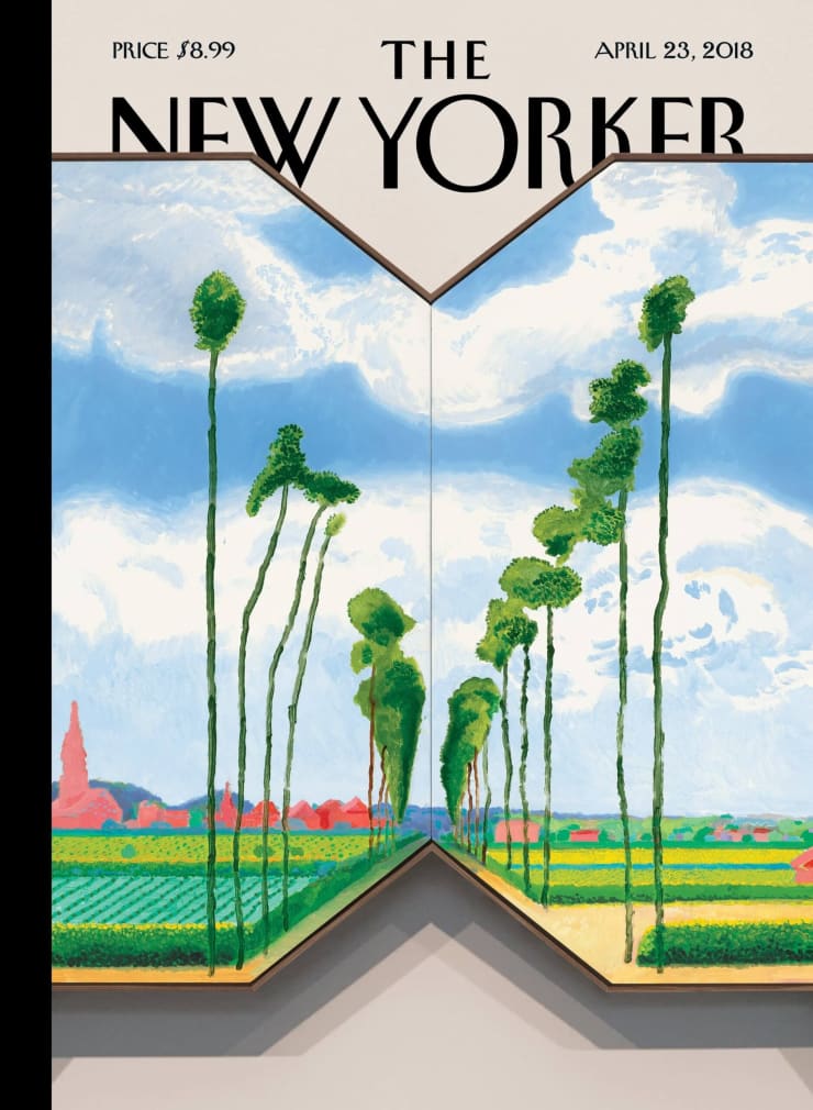 Tall Dutch Trees After Hobbema (Useful Knowledge) featured on the April 23, 2018 cover of The New Yorker