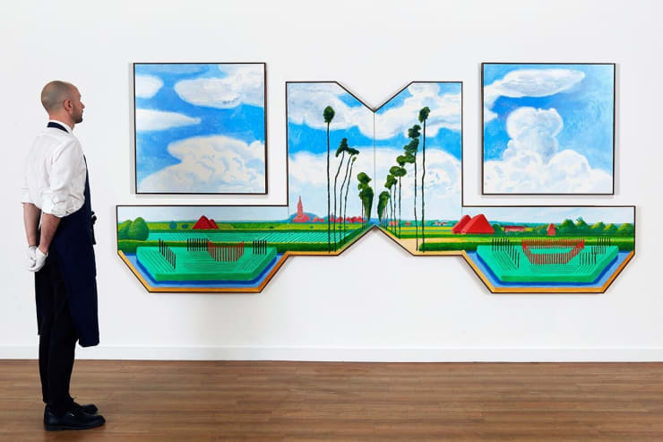 David Hockney Tall Dutch Trees After Hobbema (Useful Knowledge), 2017