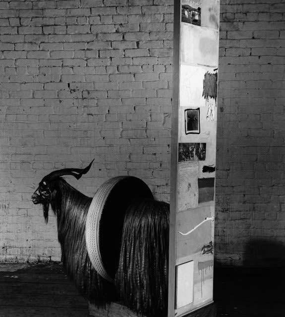 1956 Second stage of Rauschenberg’s Monogram with vertical pane