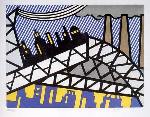 Roy Lichtenstein Illustration for “Bayonne en Entrant dans NYC” (Corlett 269), 1992 Etching and aquatint 14 x 19 inches Edition of 80