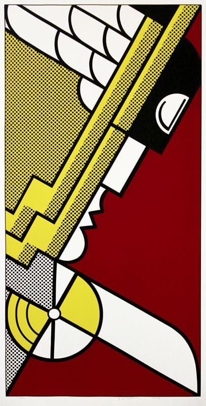 Roy Lichtenstein Salute to Aviation(Corlett 63),1968 Screenprint 46 x 24.8 inches Edition of 135
