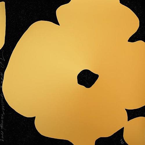 Donald Sultan Golden Flowers – 2011 12 Color Screenprint w/Diamond Dust on Saunders-Waterford, 38 X 38 in., Edition of 75