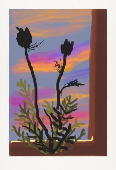 David Hockney Early Morning, 2009 iPhone drawing printed on paper 37h x 25.50w in 93.98h x 64.77w cm