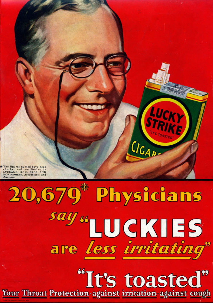 1930 Lucky Strike ad by the American Tobacco Company