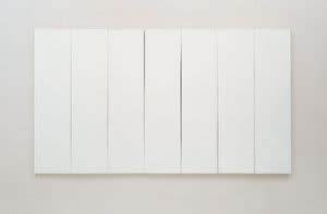Robert Rauschenberg, White Painting [seven panel], 1951. Oil on canvas, 72 x 125 x 1 1/2 inches. Collection of the artist.