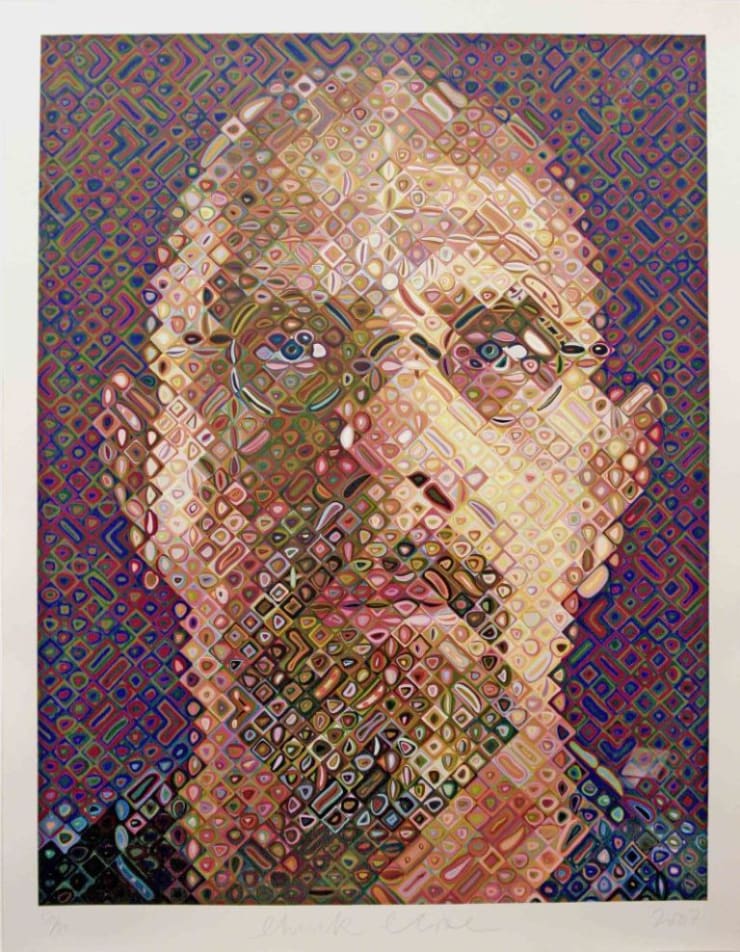 Chuck Close Self – Portrait, 2007, 203 Color Screenprint, 74.5h x 57.75w in